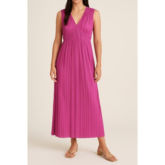 NWT Endless Rose Micropleat Pleated Maxi Dress Purple Size Small - Picture 1 of 11